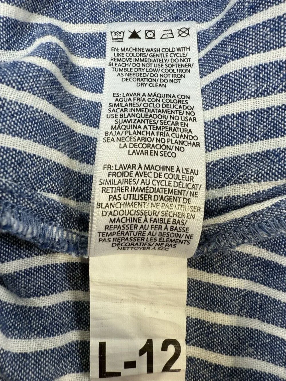 Beach Lunch Lounge Pants Sz Extra Small Linen Blend Striped Blue White Tie Waist - Picture 12 of 14
